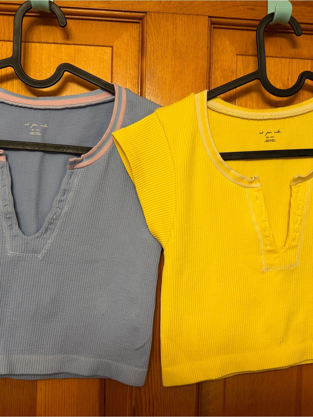 Urban Outfitters Kids Ribbed Tee Crop Set - Blue & Yellow